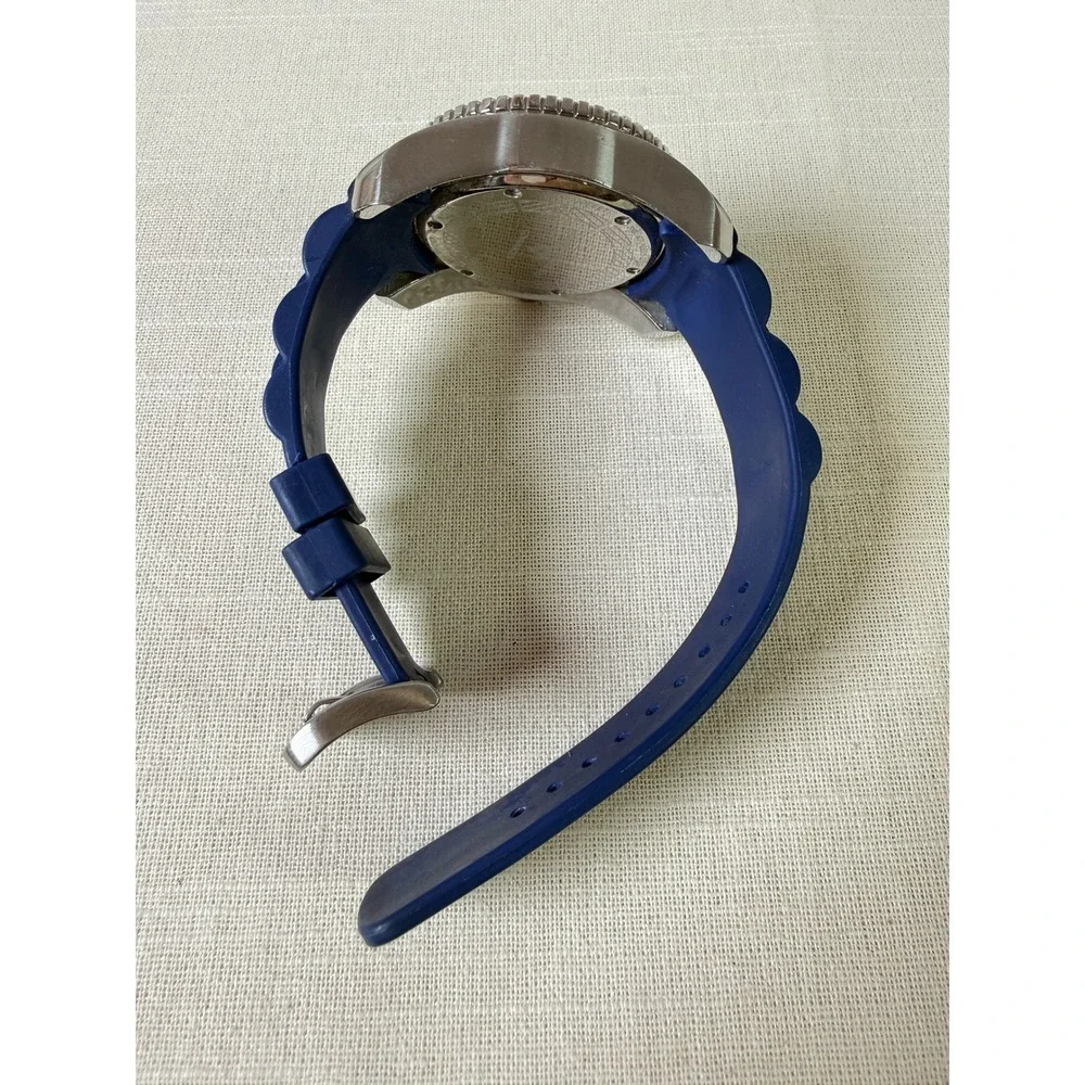 SWISS LEGEND Blue Commander Stainless Steel‎ Silicone Strap Watch OS
